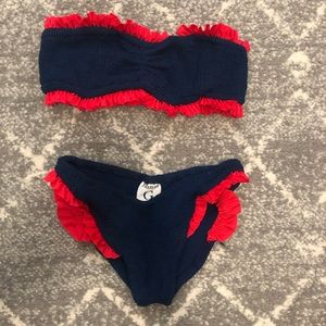 Hunza G bandeau bikini set
